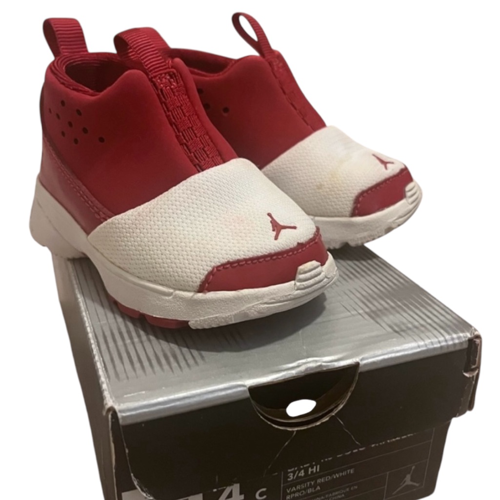 Vtg Baby Rj Bolo Trainer 3/4 Hi Varsity Red White Little Flex Jordans